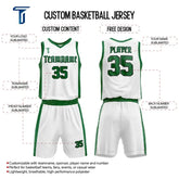 Custom White-Green Basketball Jersey Uniform Set